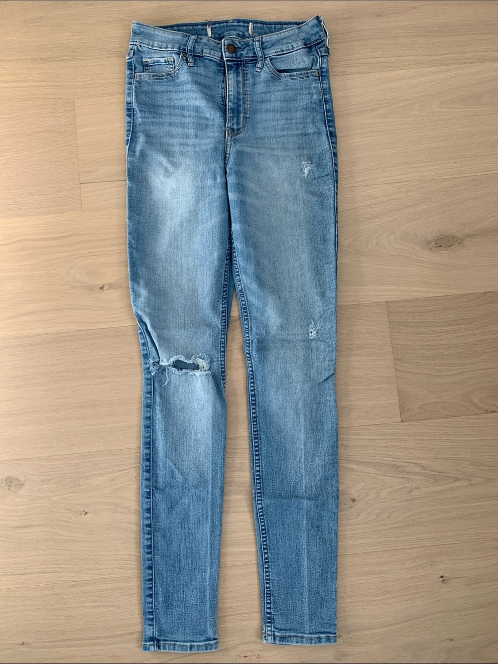 Hollister Light Blue Distressed Skinny Jeans